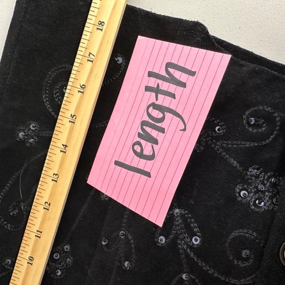 Vintage Embroidered Grunge Preppy Boho Chic Floral Genuine Leather Jacket Small - Picture 15 of 16